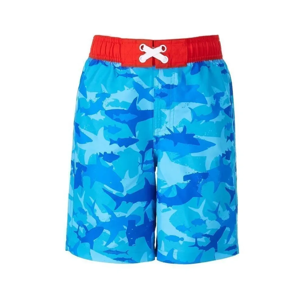 NEW! SAINT EVE Youth Boys Shark Beach CoverUp Robe & UPF50 Swim Trunk 2Piece Set - Picture 7 of 15